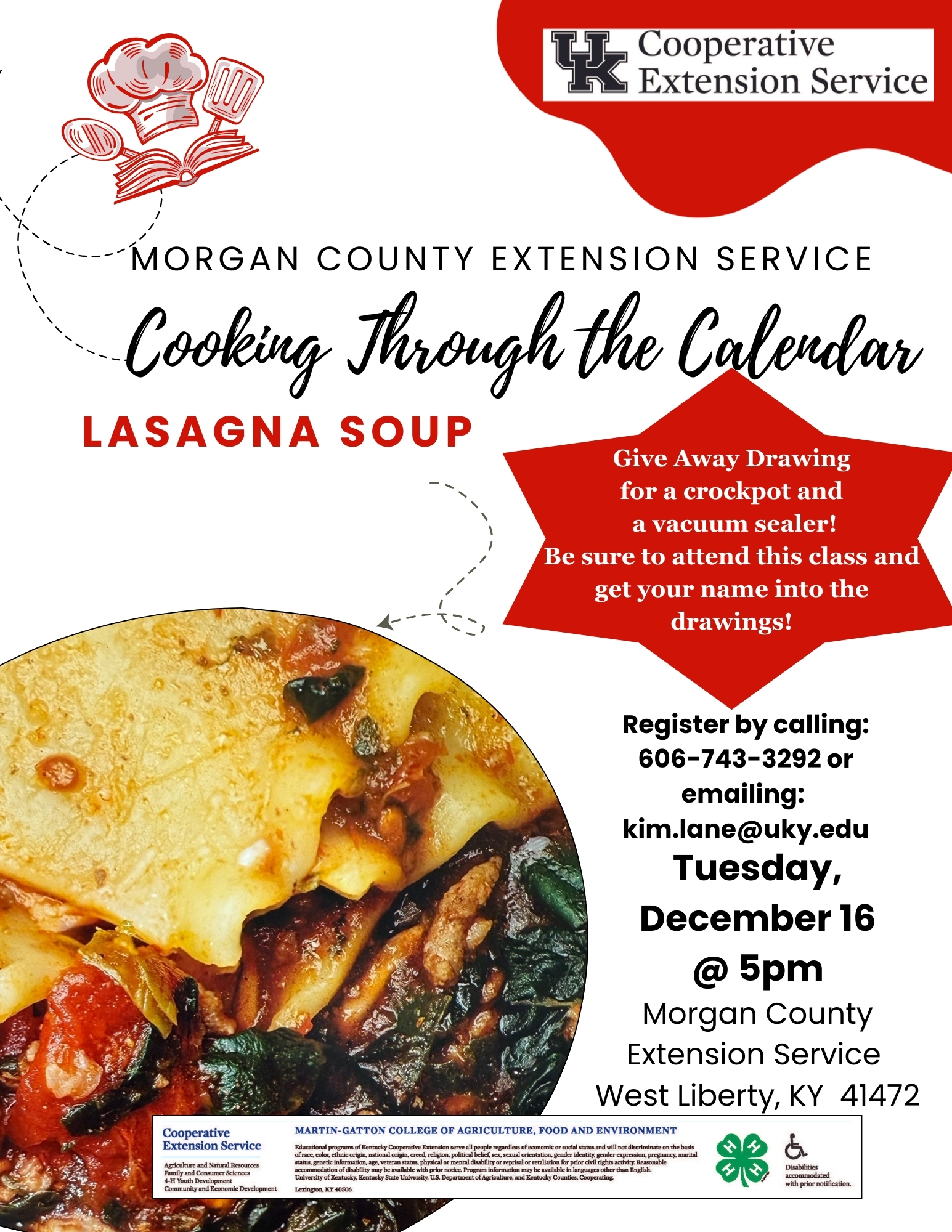 Cooking Through the Calendar Flyer